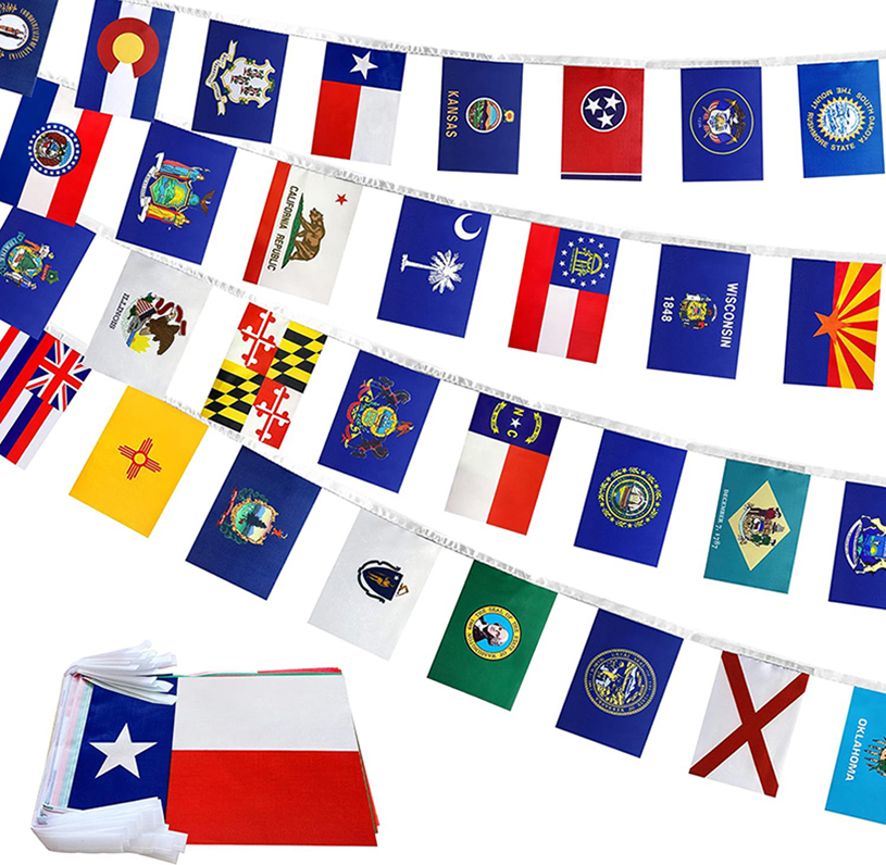 US 50 State Flags Banner String Set