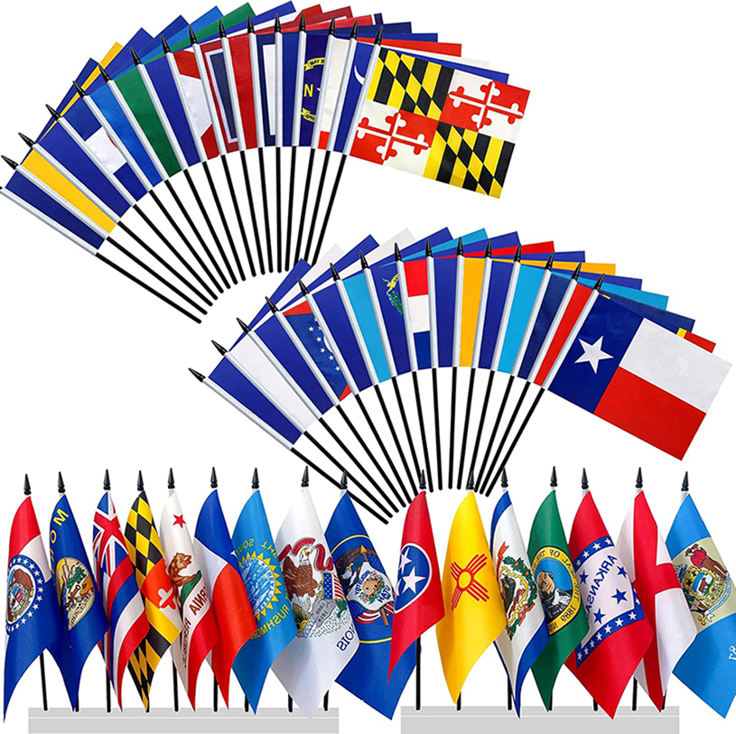 U.S. States Small Mini Hand Held Stick Flag
