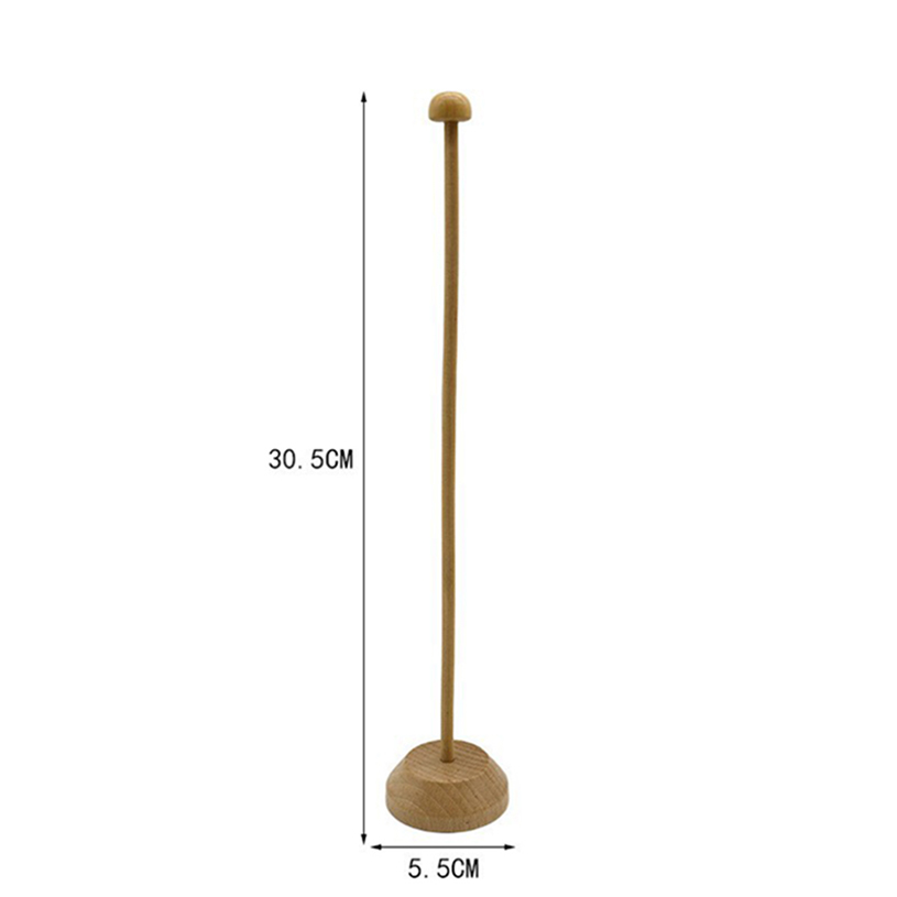 Wood Desk Flag Pole with Base